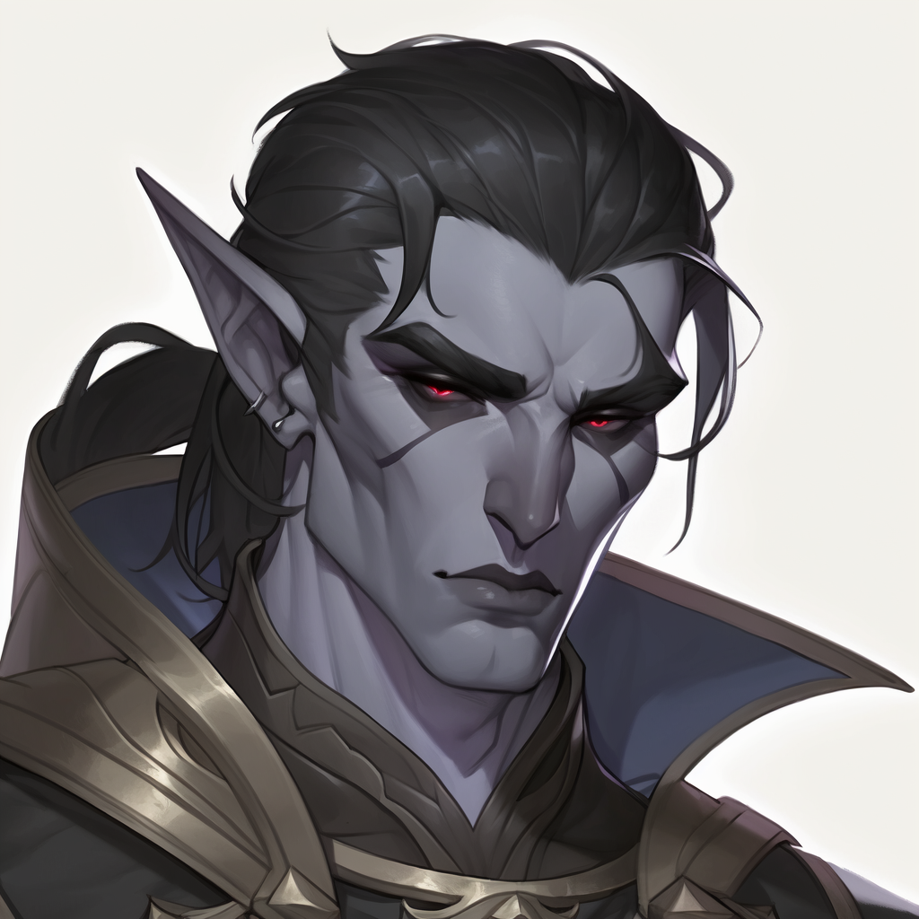 A portrait of the character Merrick Ravenfall.